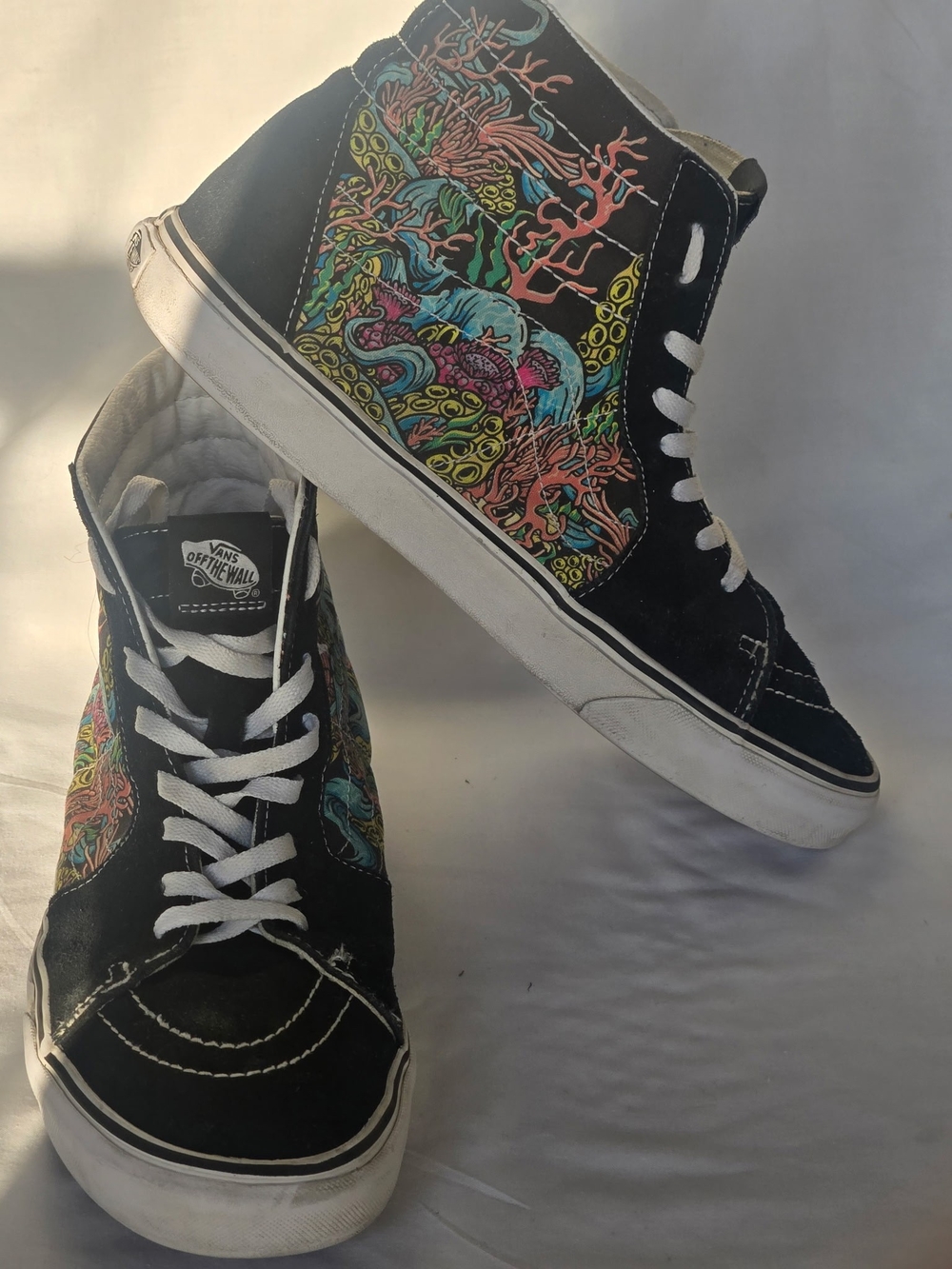 Vans Black High-Top Sneakers with Multicolor Underwater Graphic